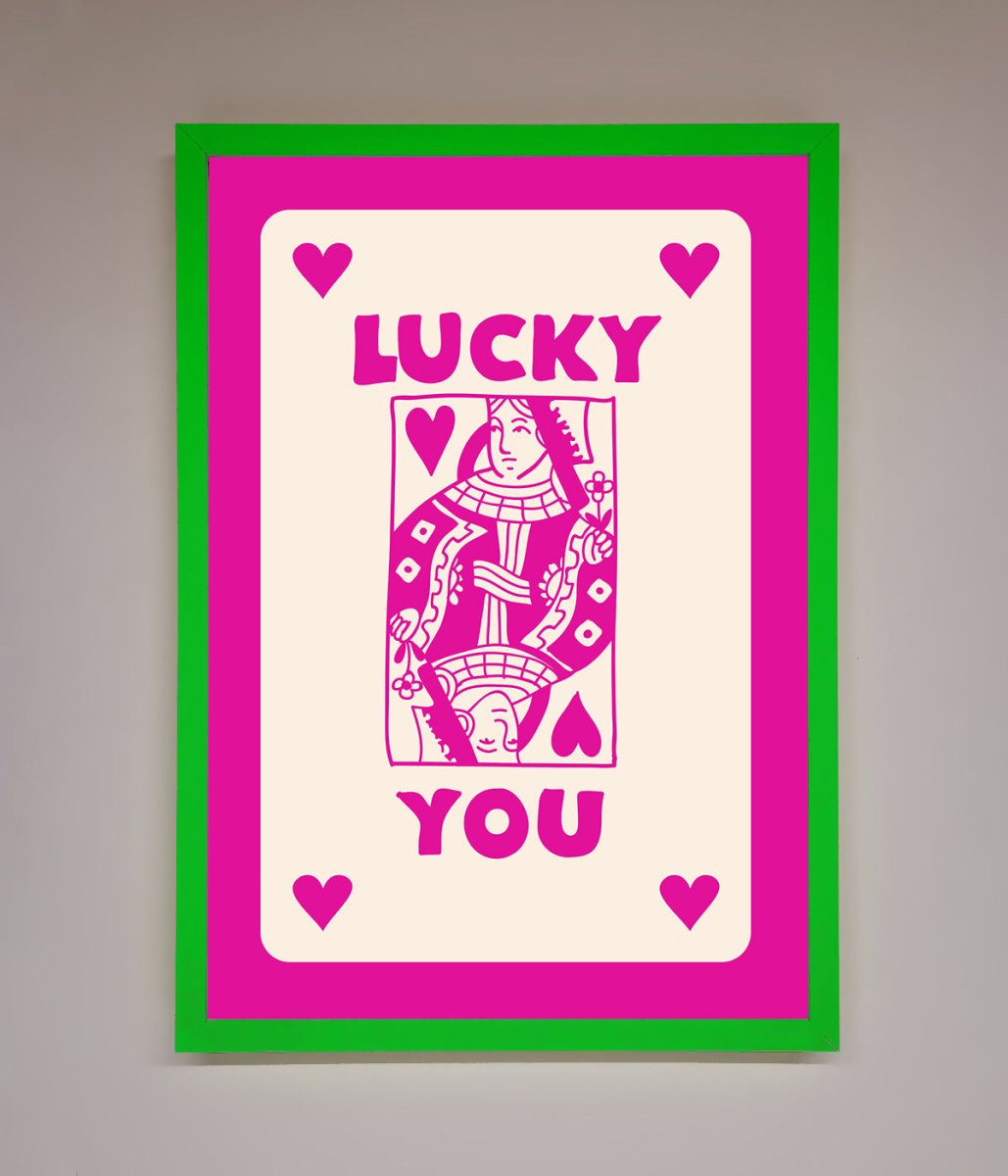 Lucky You Hot Pink Framed Poster-11