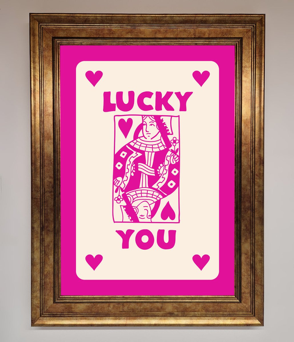 Lucky You Hot Pink Framed Poster-7