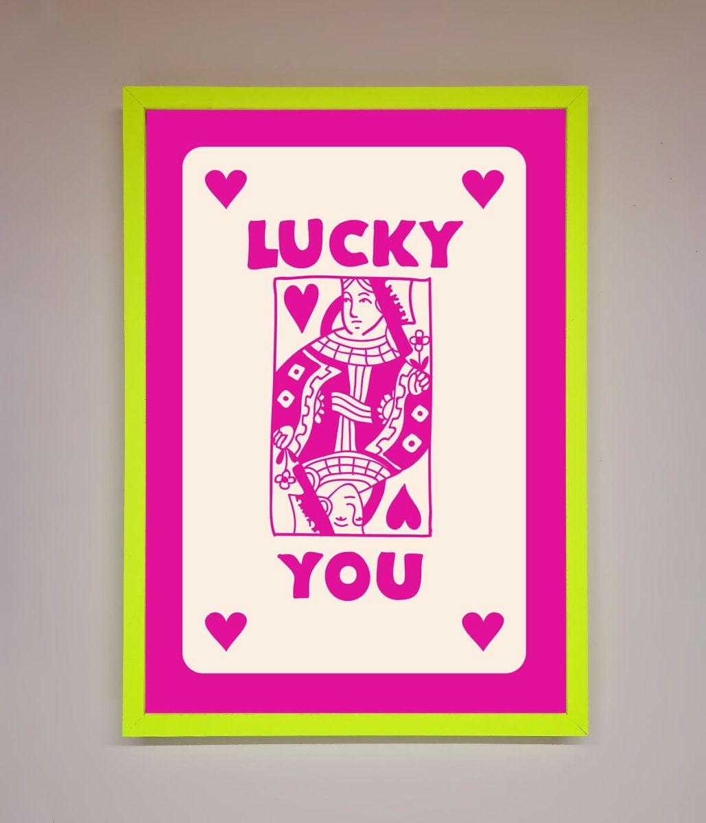 Lucky You Hot Pink Framed Poster-12