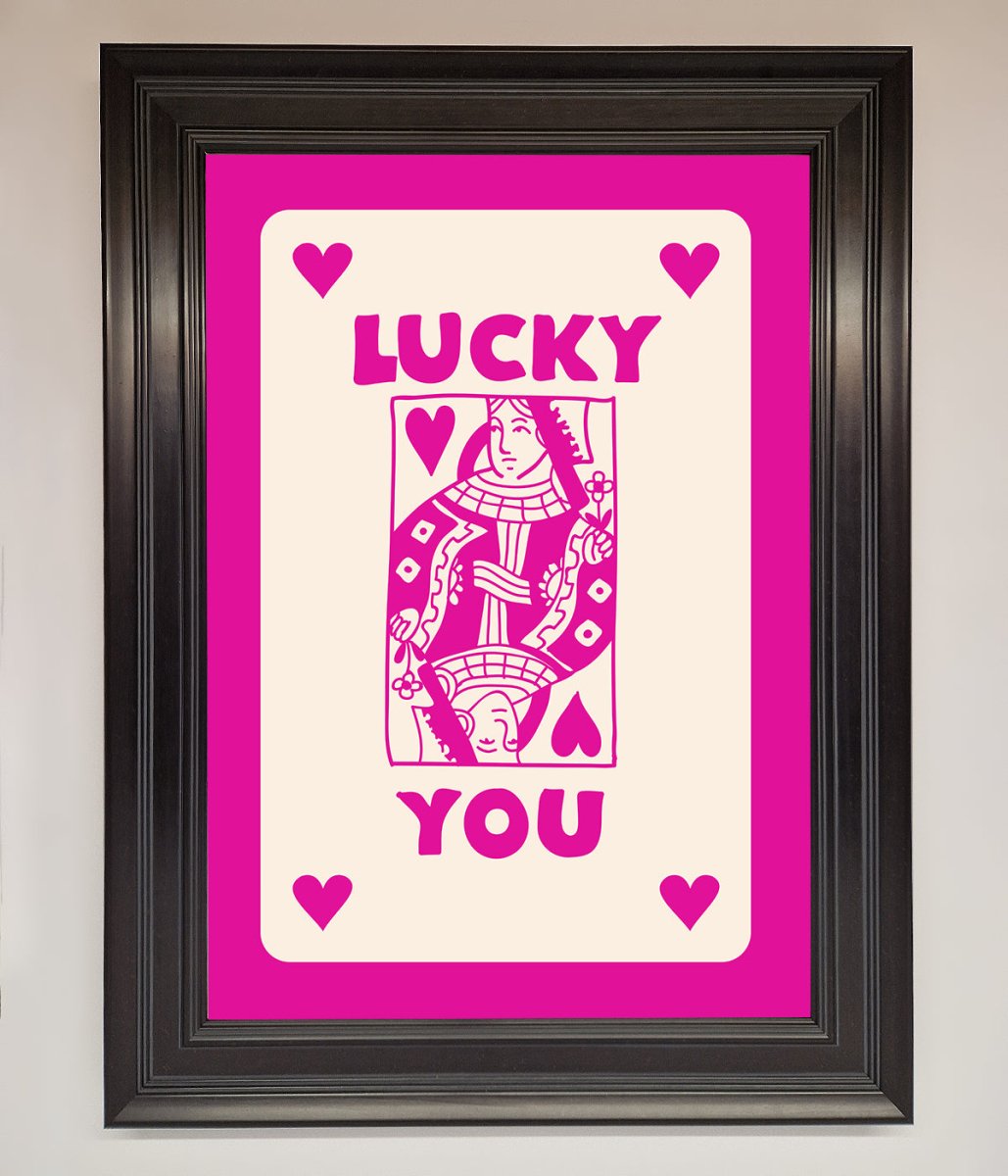 Lucky You Hot Pink Framed Poster-6