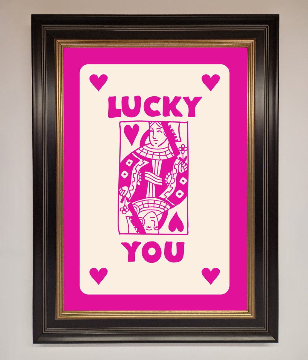 Lucky You Hot Pink Framed Poster-9