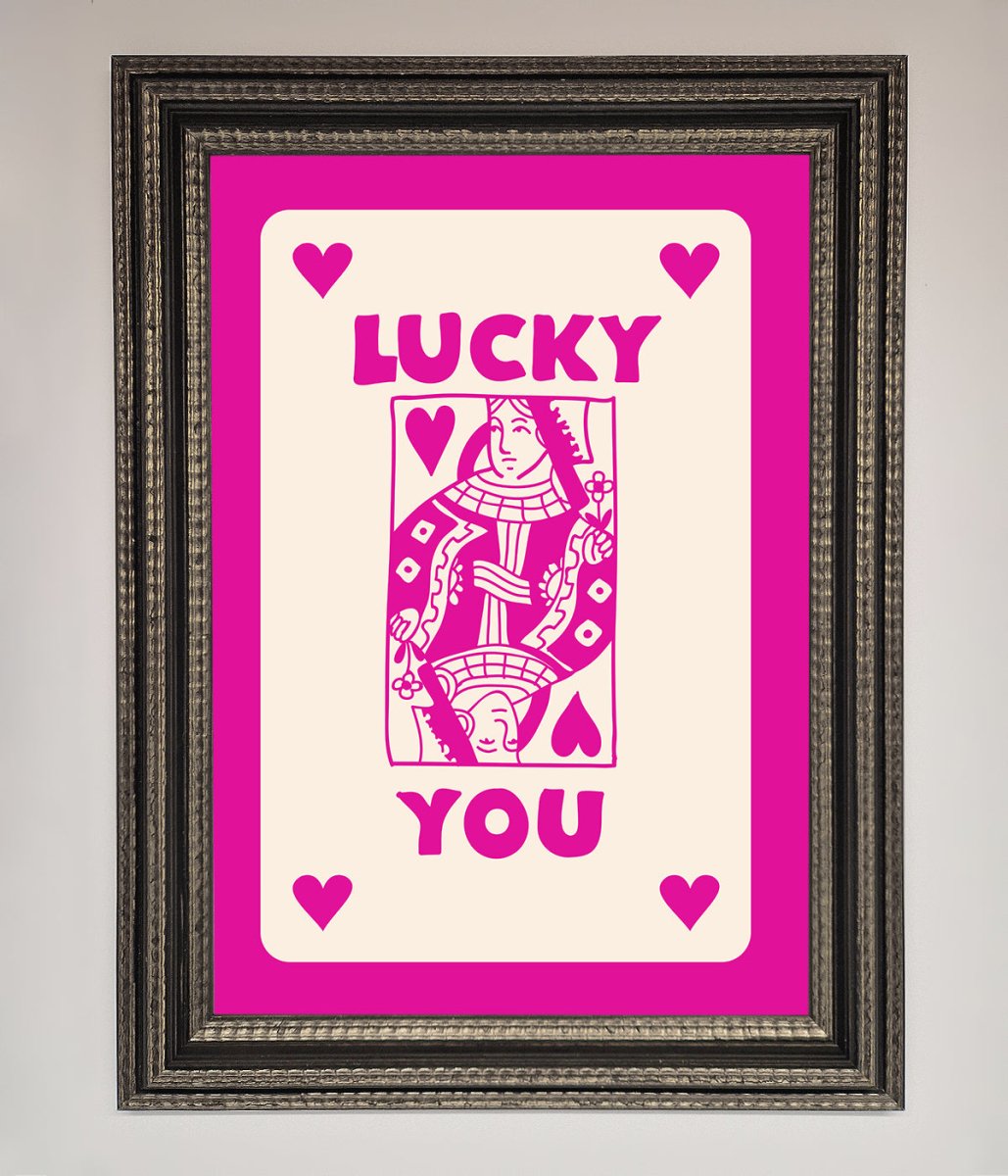 Lucky You Hot Pink Framed Poster-17