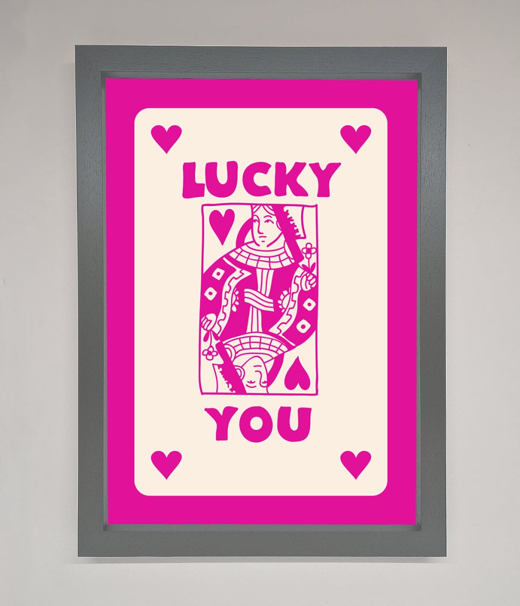 Lucky You Hot Pink Framed Poster-3