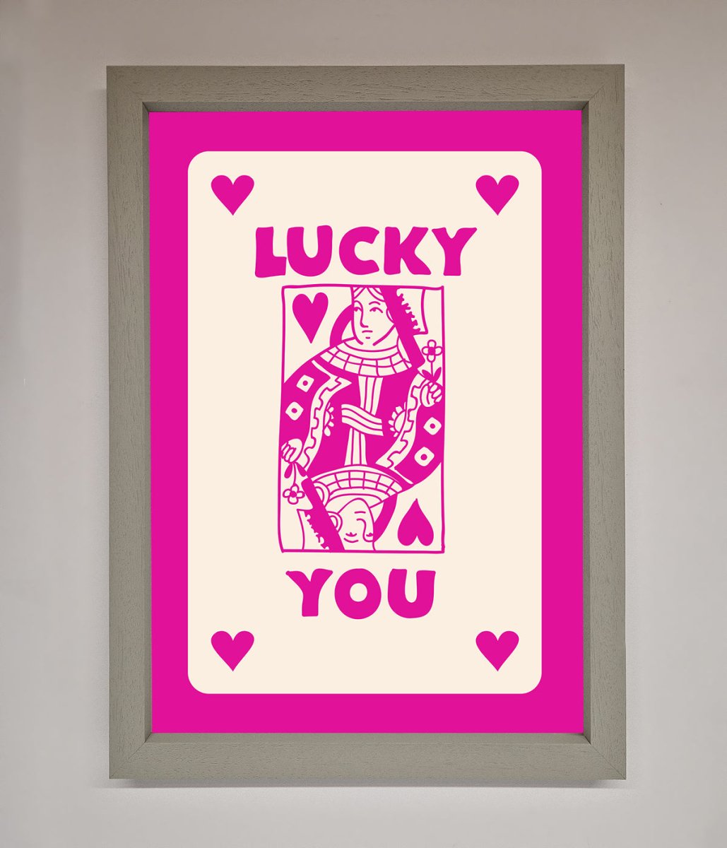 Lucky You Hot Pink Framed Poster-2