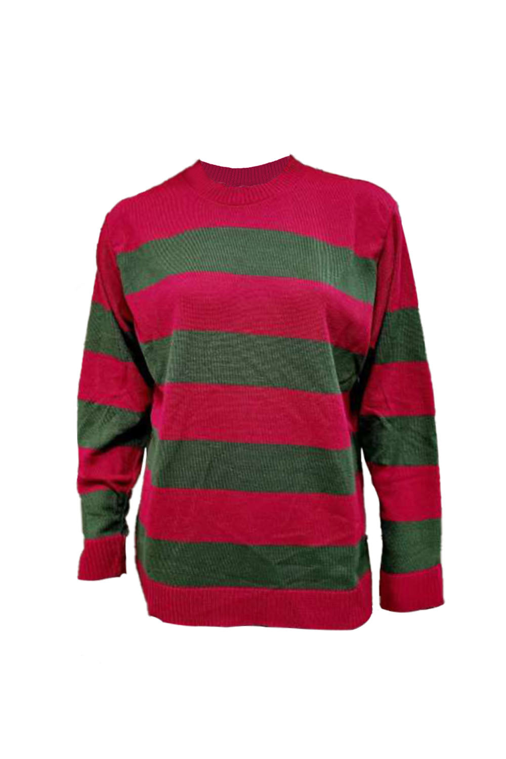 Wickedfun Men Red and Green Stripe Knitted Jumper-0