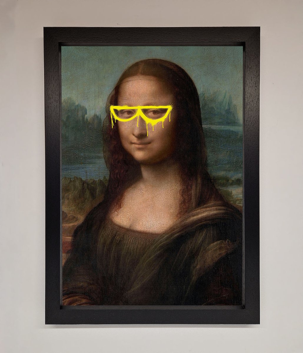 Mona Lisa Glasses Framed Print-1