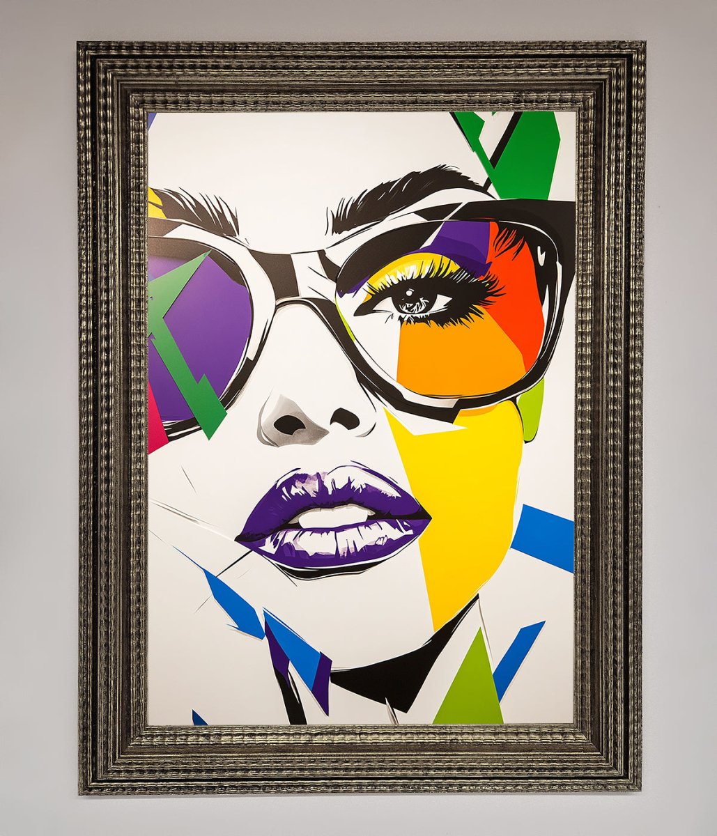 MultiColour Face Framed Wall Art-16