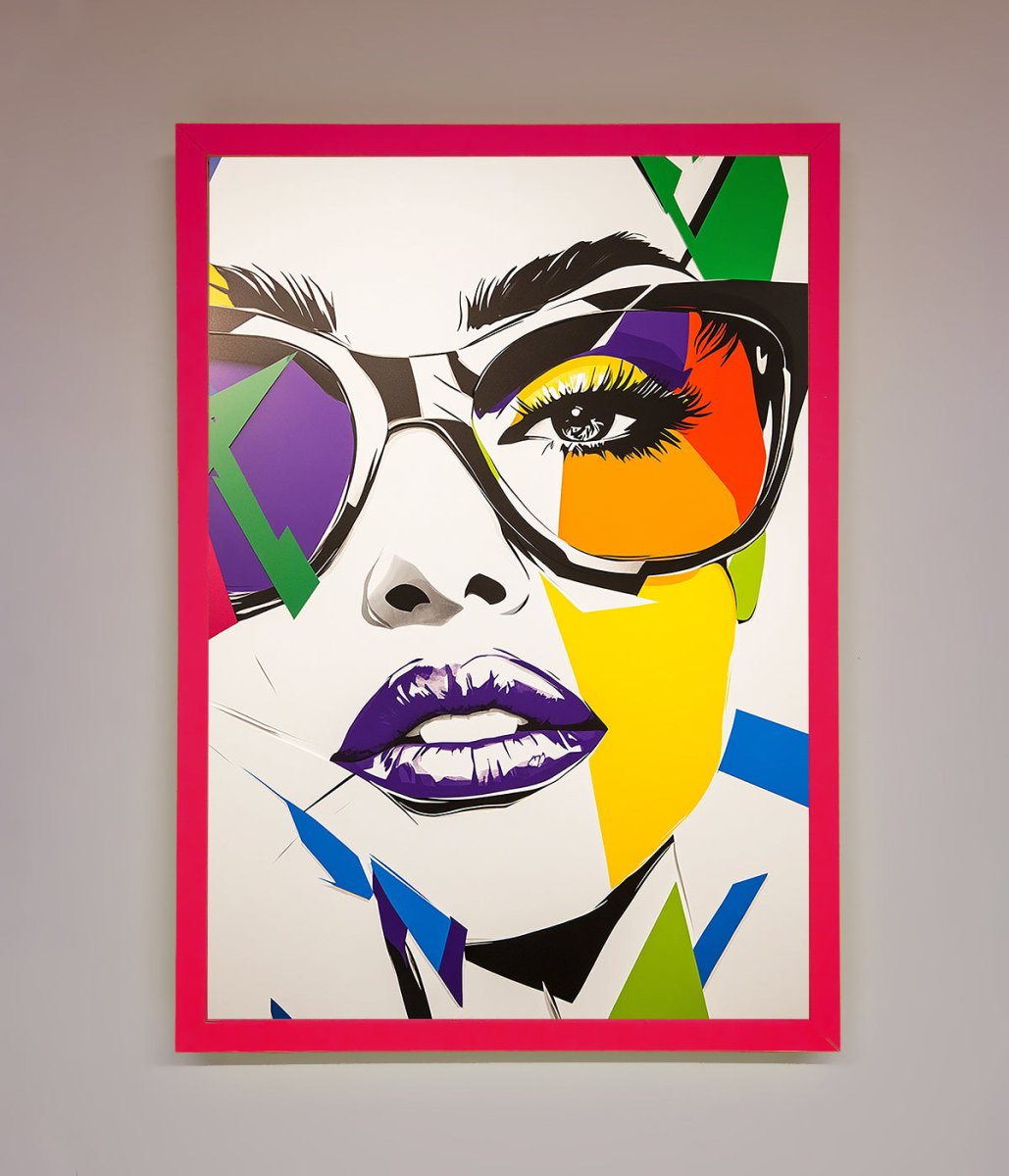 MultiColour Face Framed Wall Art-13