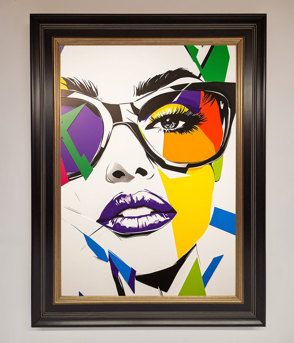MultiColour Face Framed Wall Art-9