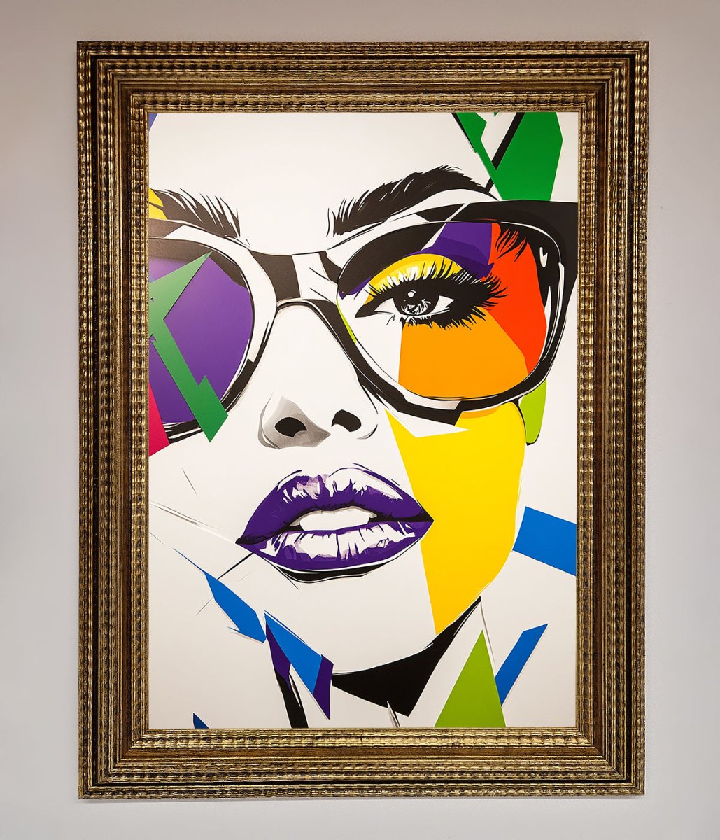 MultiColour Face Framed Wall Art-15