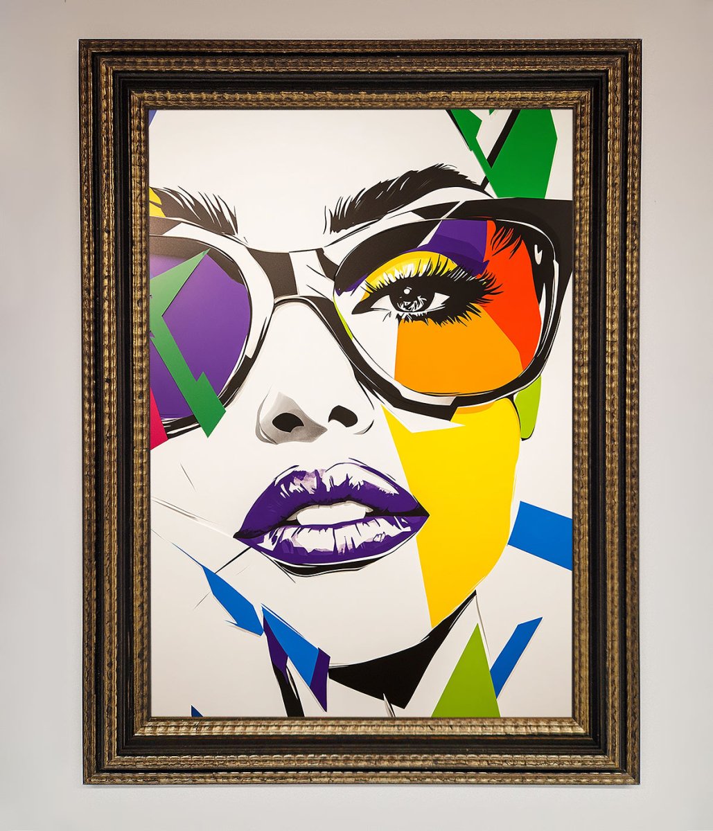 MultiColour Face Framed Wall Art-18