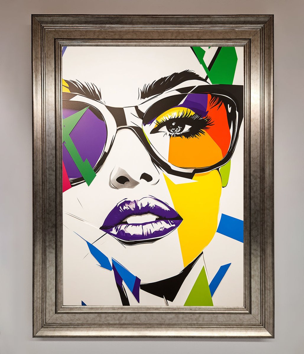 MultiColour Face Framed Wall Art-5