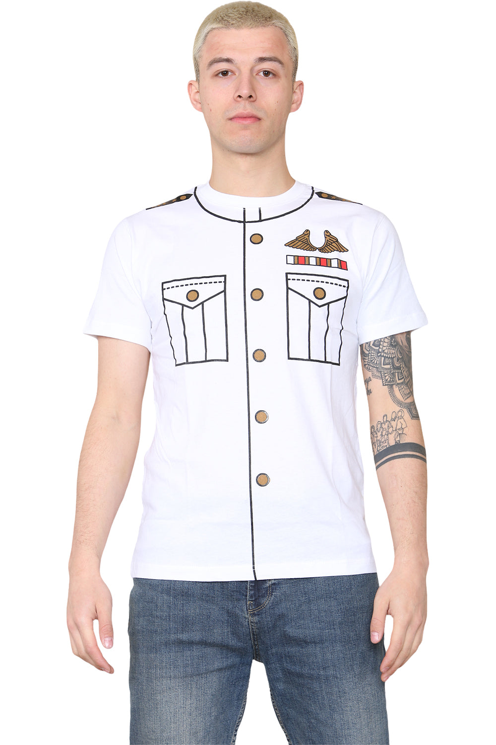 Wickedfun Men Navy Captain Printed T-Shirt-0