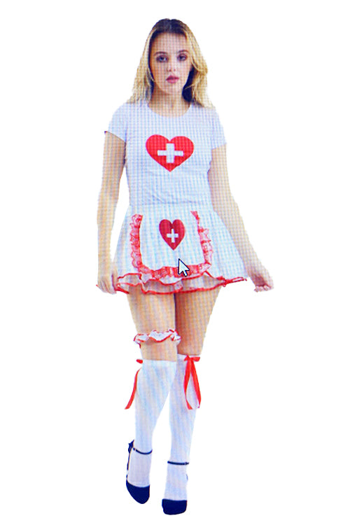 Wickedfun Women's Nurse Heart Printed Ladies T-Shirt-0