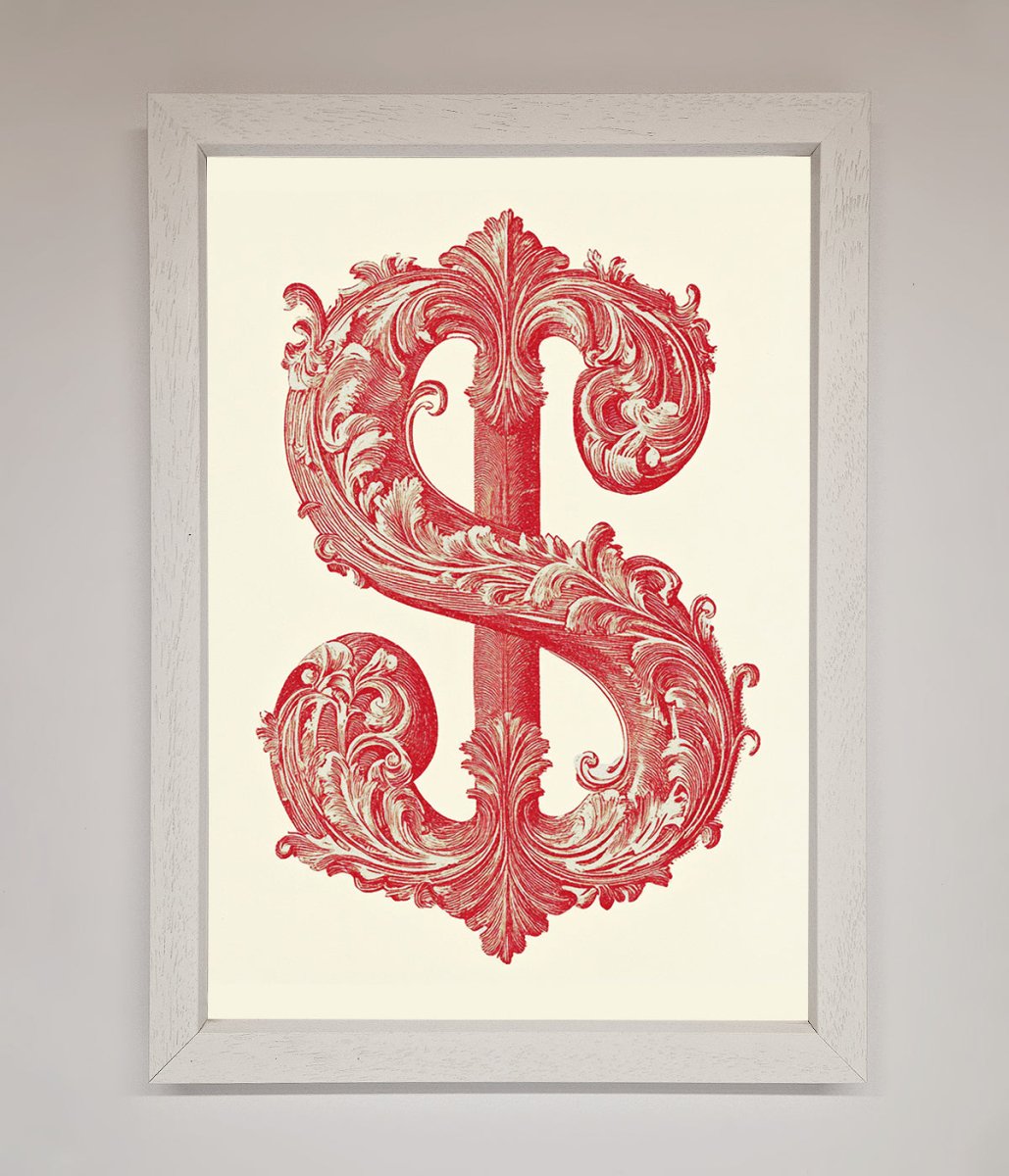 Ornate Dollar Cash Art Framed Print-2