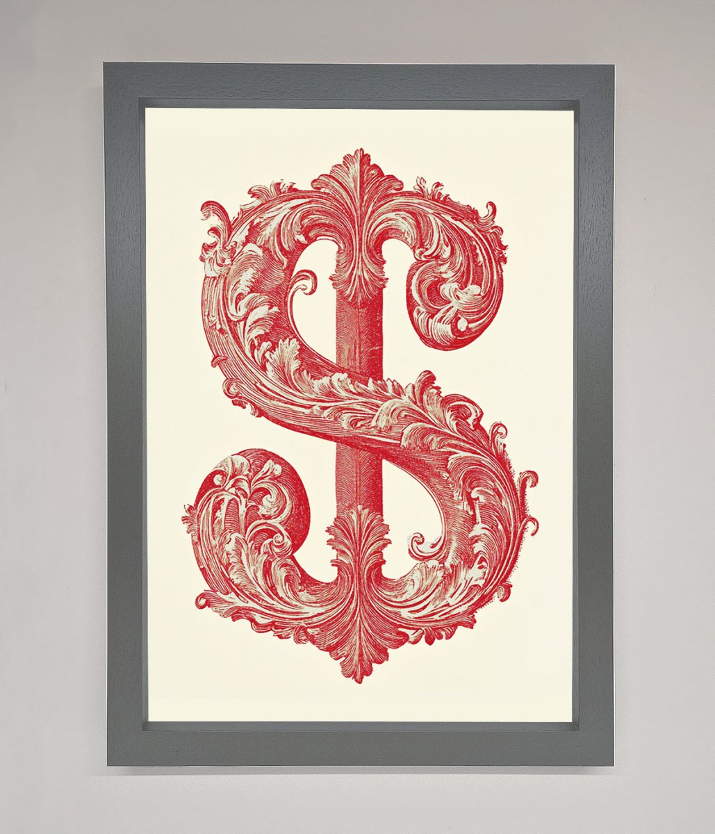 Ornate Dollar Cash Art Framed Print-4