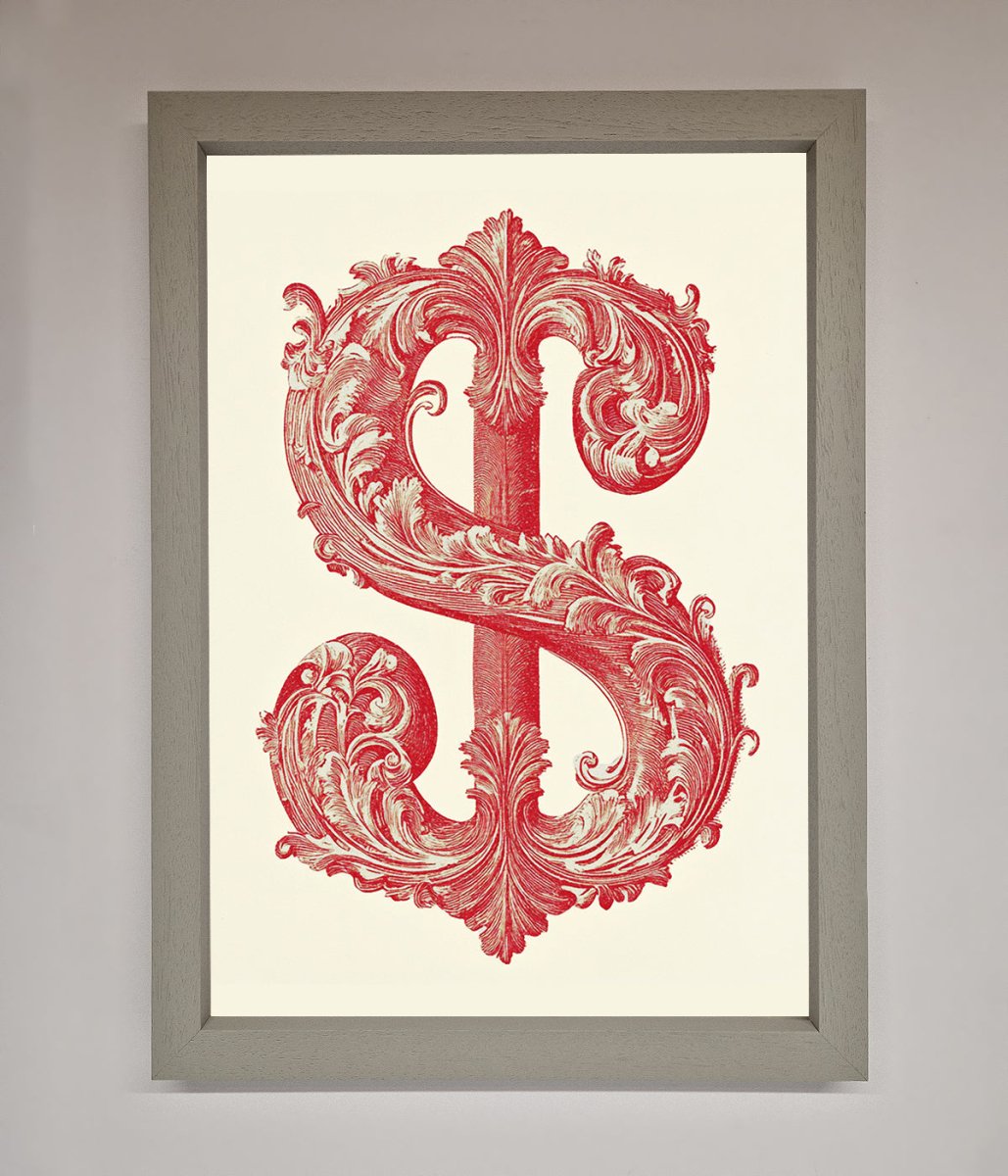Ornate Dollar Cash Art Framed Print-3