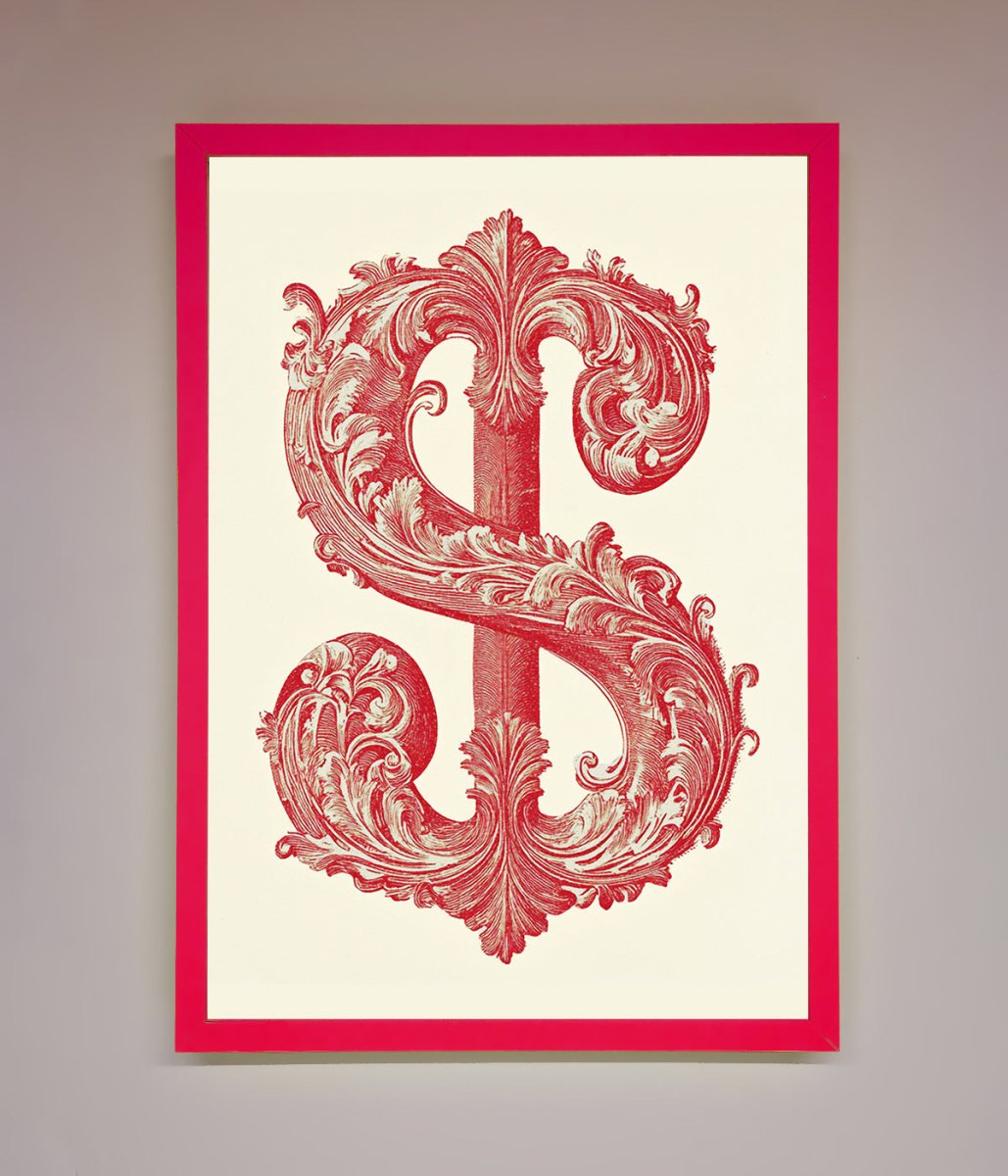 Ornate Dollar Cash Art Framed Print-14