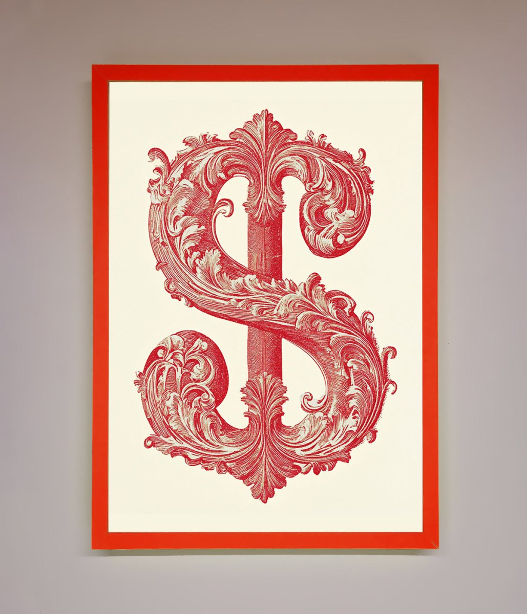 Ornate Dollar Cash Art Framed Print-15