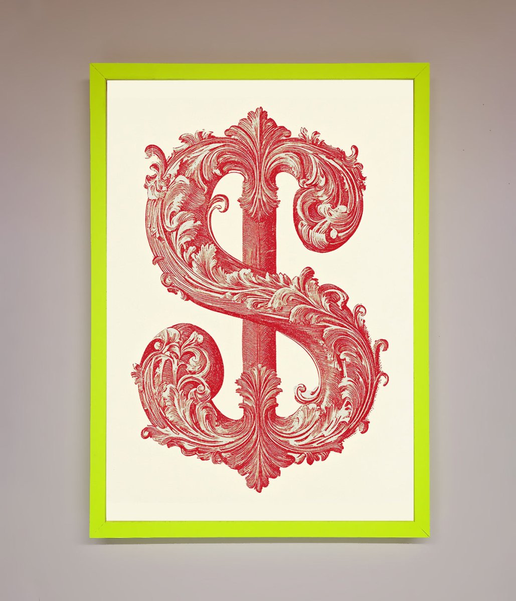 Ornate Dollar Cash Art Framed Print-13