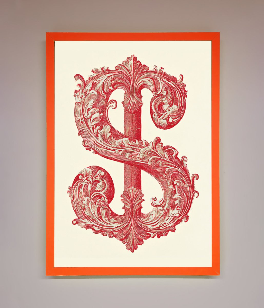 Ornate Dollar Cash Art Framed Print-11