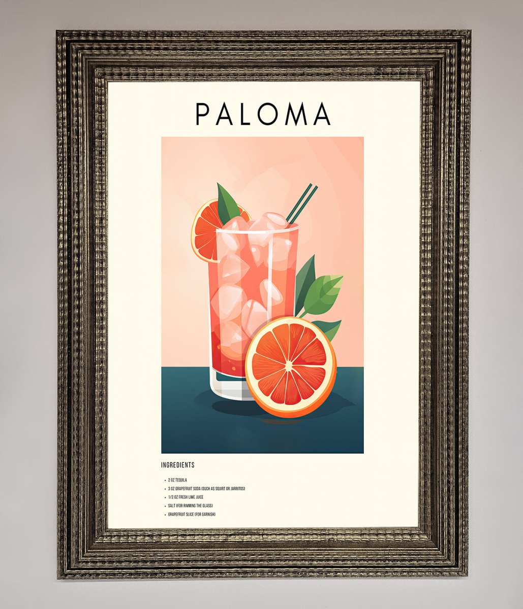 Paloma Cocktail Framed Poster-16