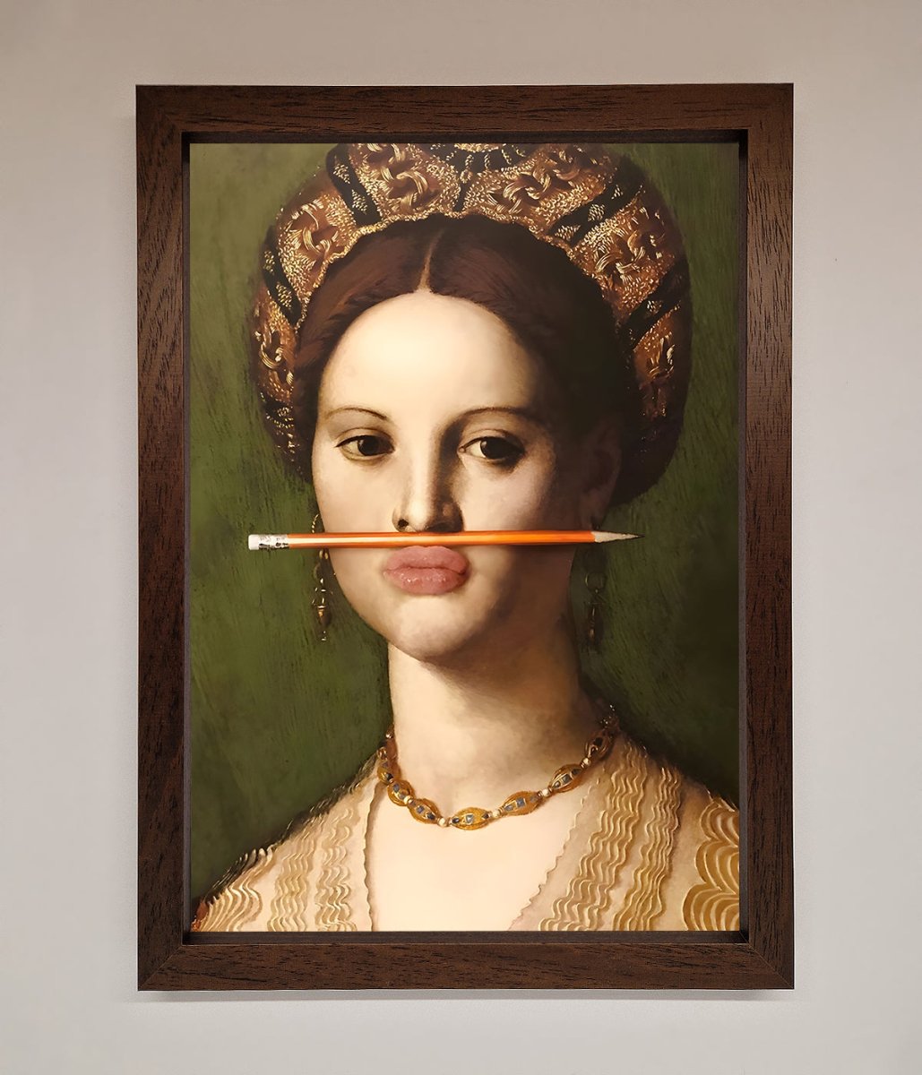 Pencil On Lips Renaissance Framed Print-18