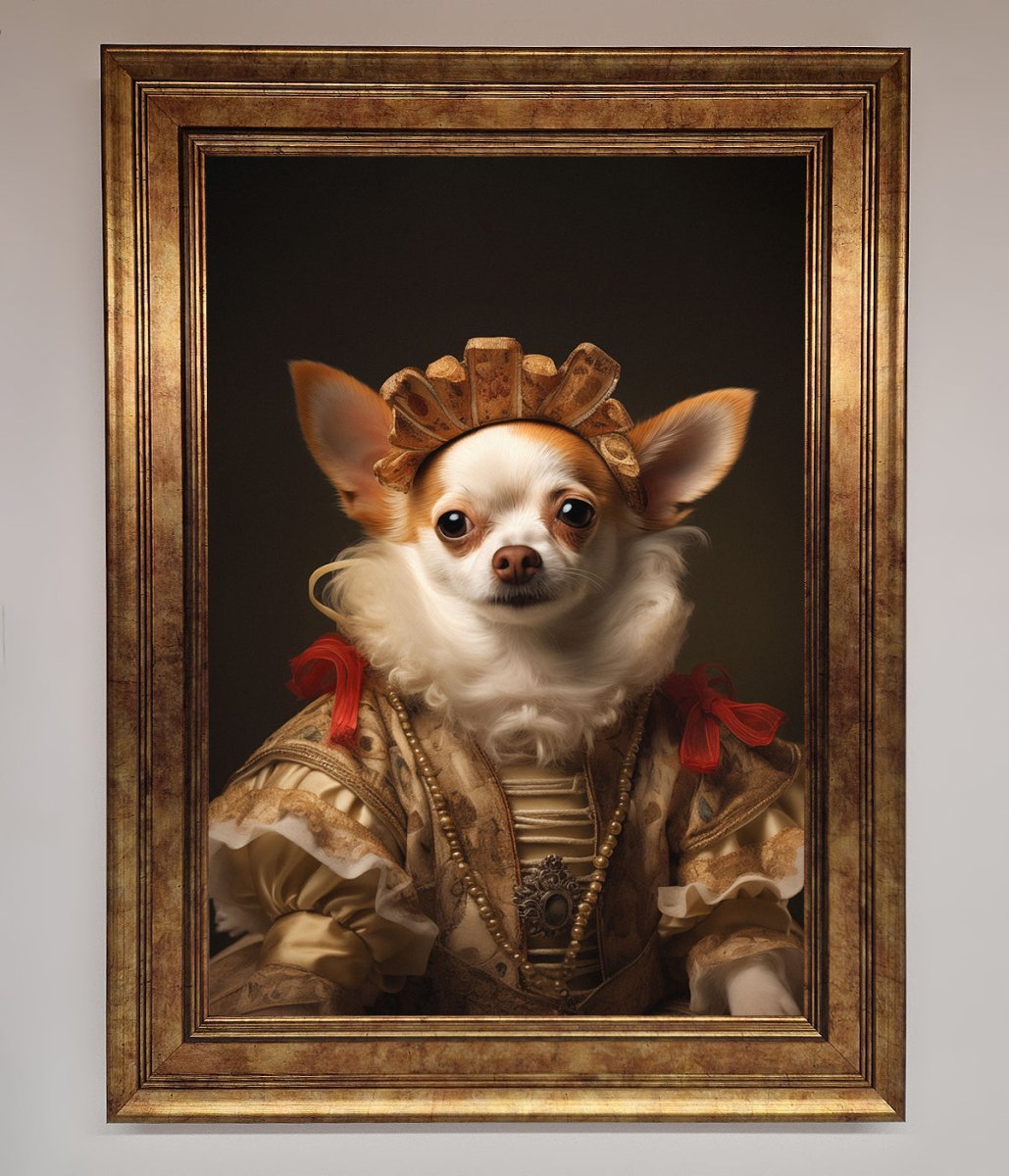 Renaissance Chihuahua Framed Print-11