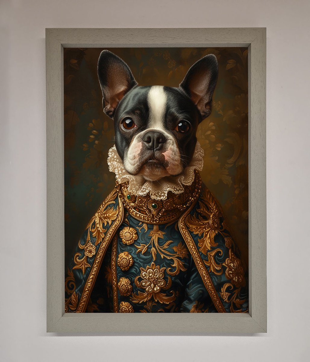 Renaissance French Bulldog Framed Print-3