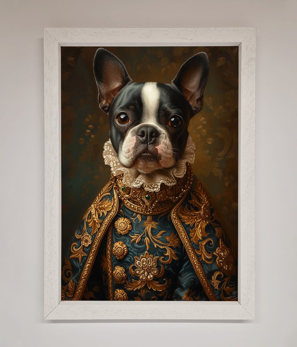 Renaissance French Bulldog Framed Print-2