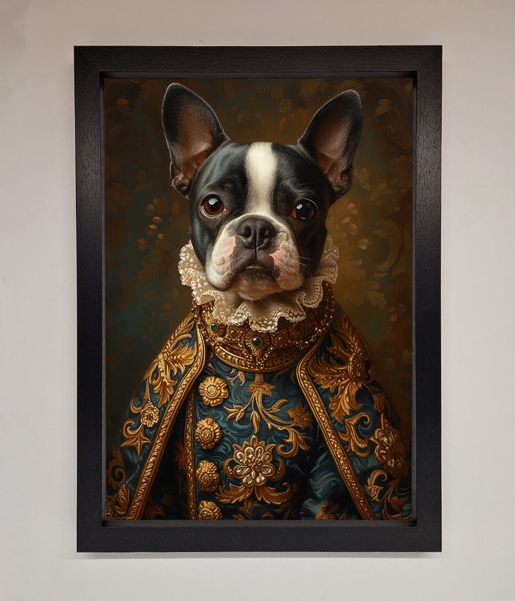 Renaissance French Bulldog Framed Print-1