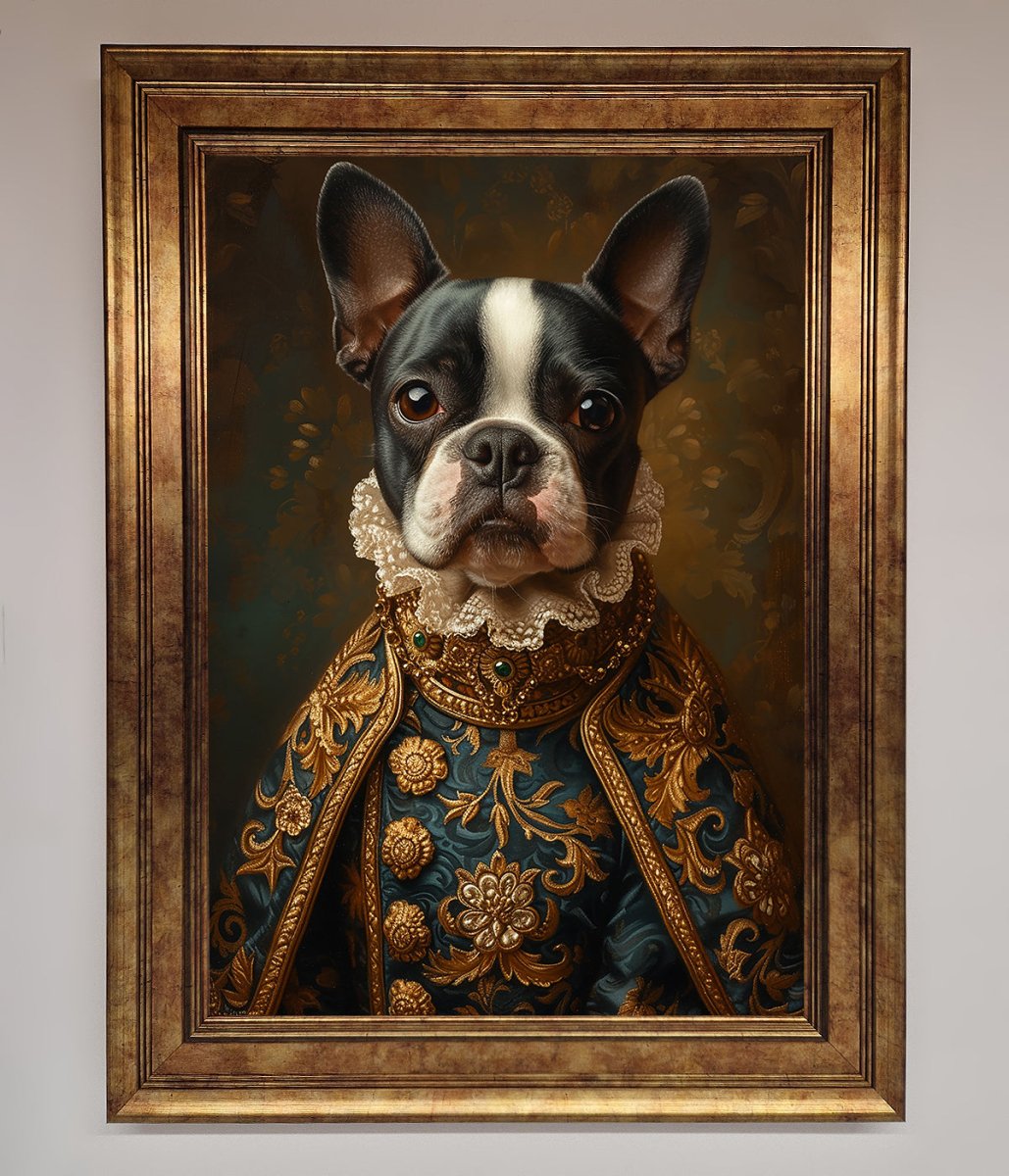 Renaissance French Bulldog Framed Print-0