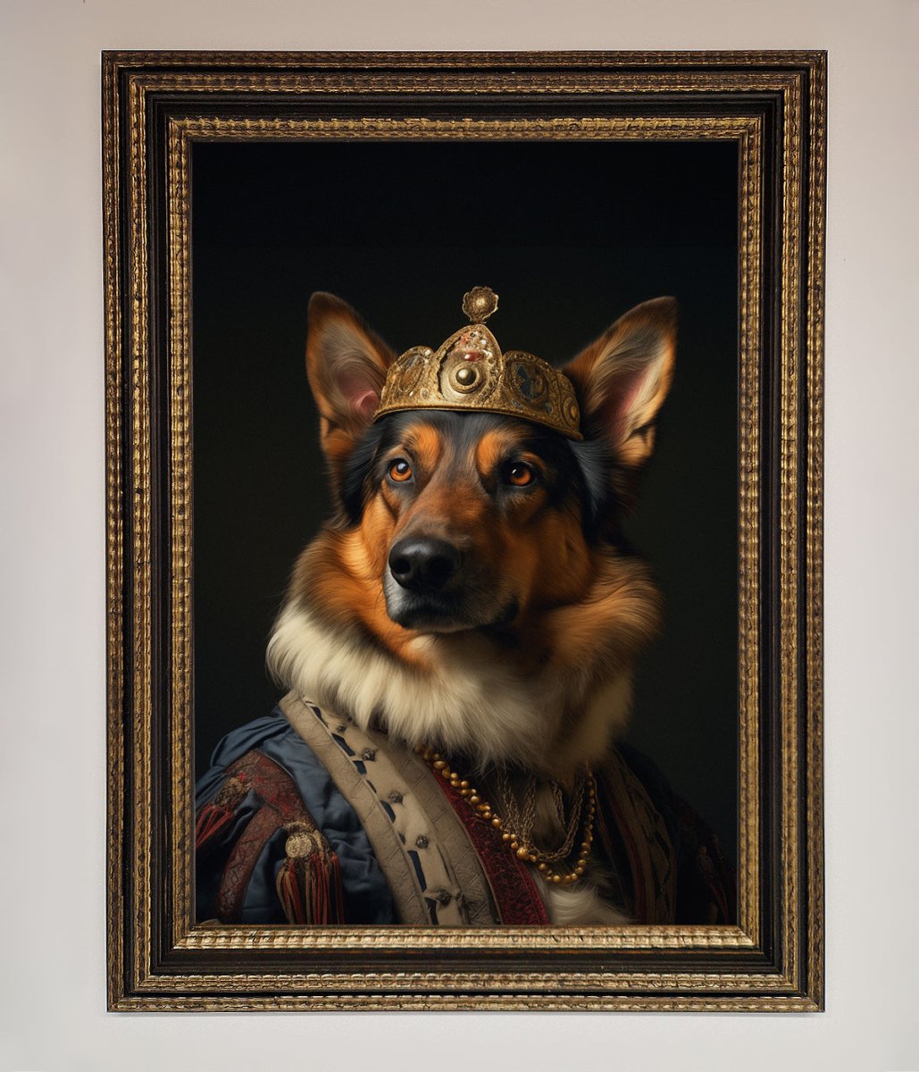 Renaissance German Shepherd Framed Wall Art-12