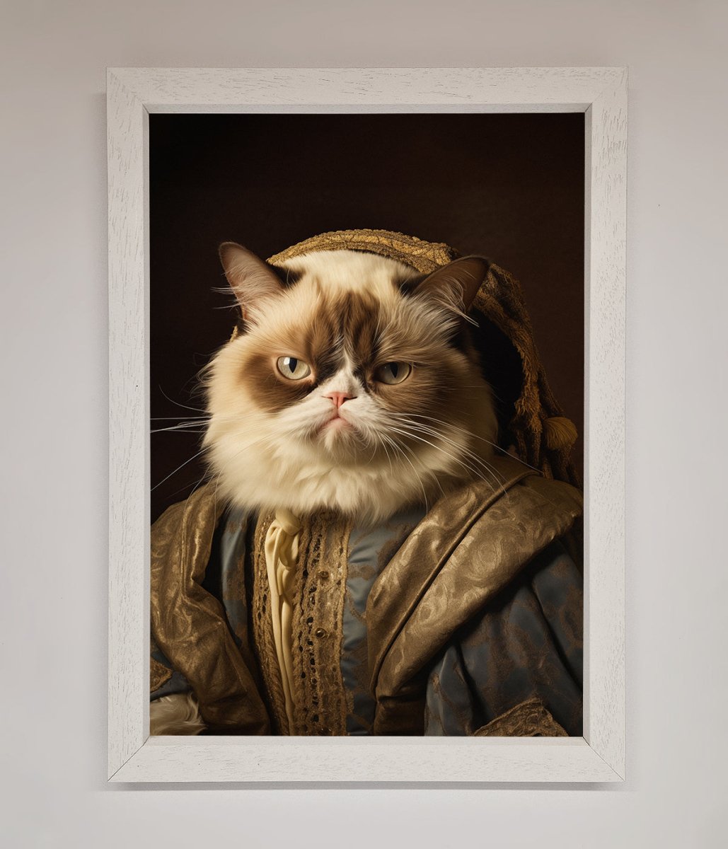 Renaissance Grumpy Cat Framed Print-2