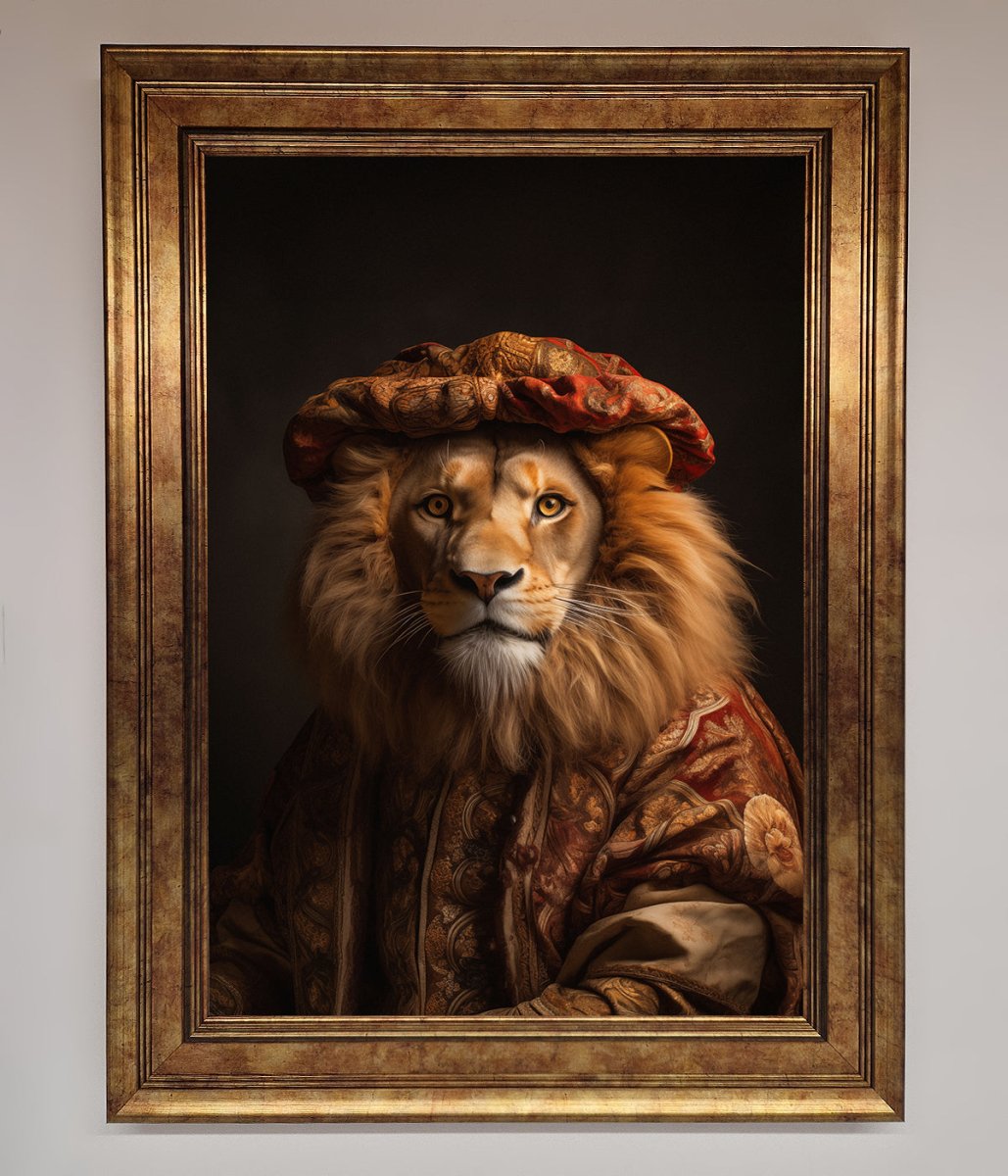 Renaissance Lion Framed Wall Art-12
