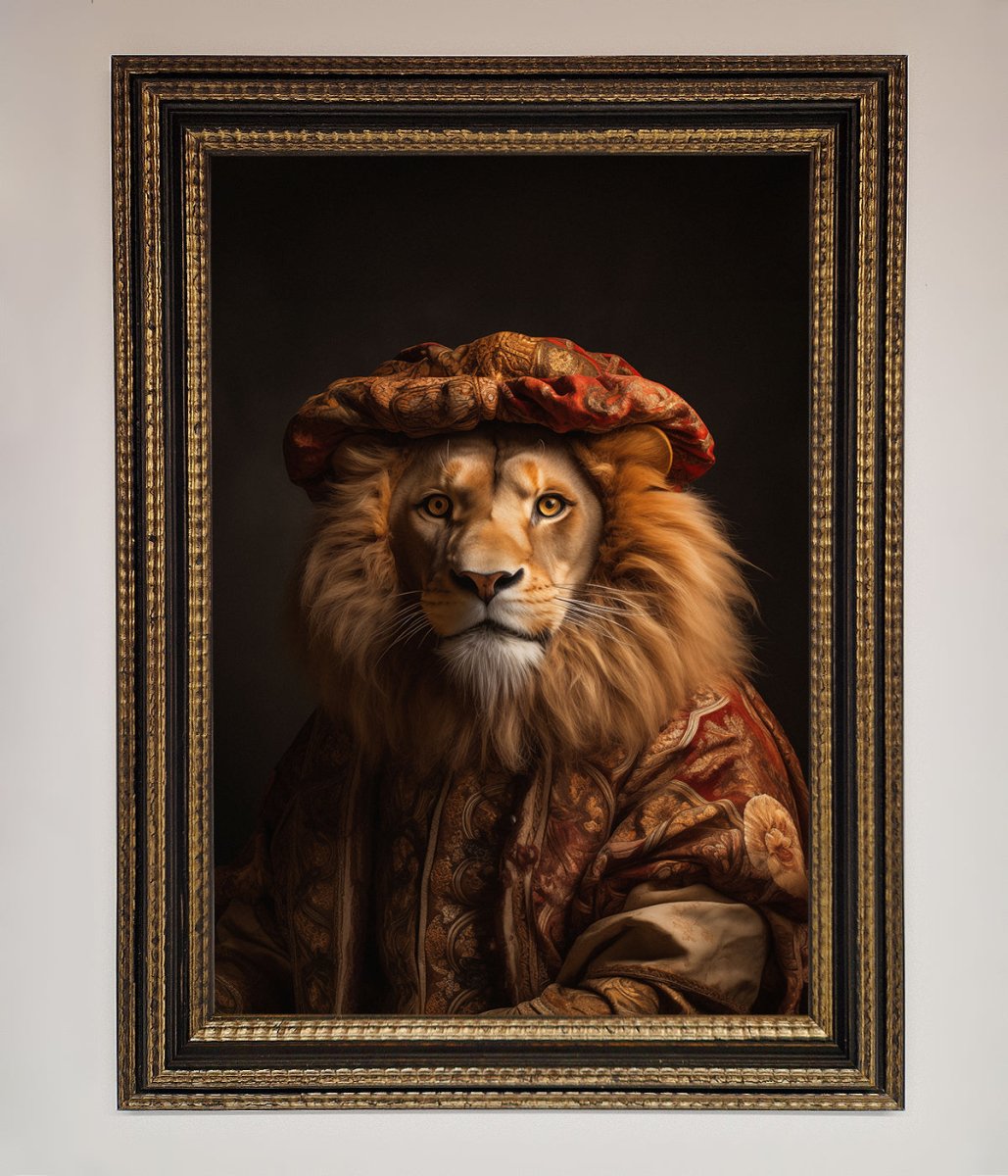 Renaissance Lion Framed Wall Art-11