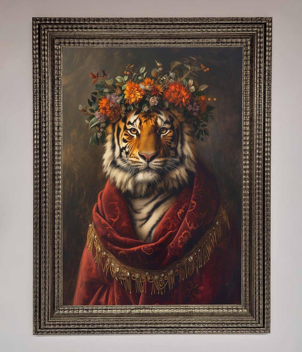 Renaissance Tiger Framed Wall Art-0