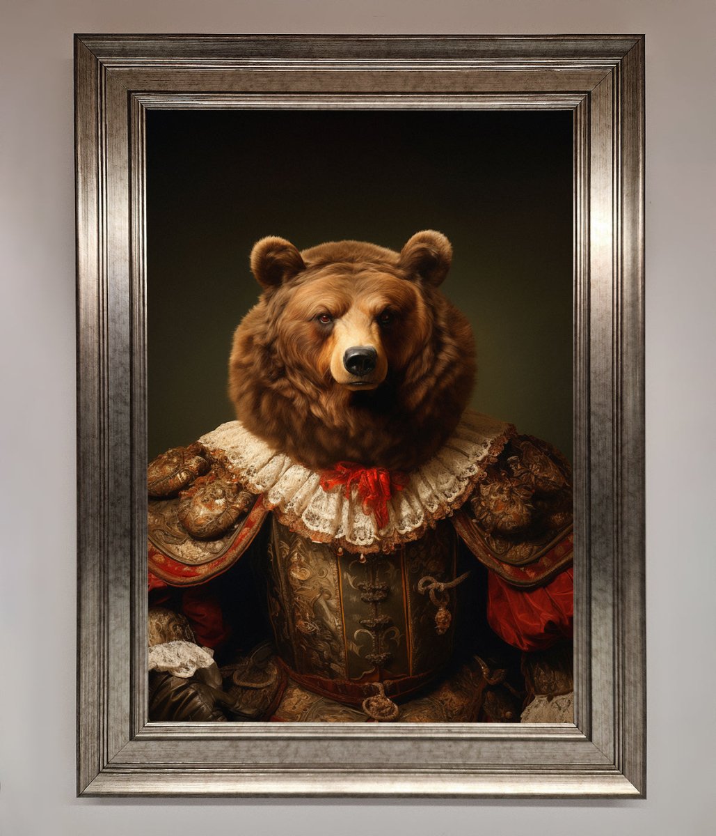 Rennaissance Bear Framed Poster-14