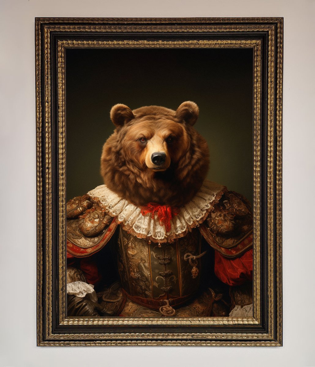 Rennaissance Bear Framed Poster-11