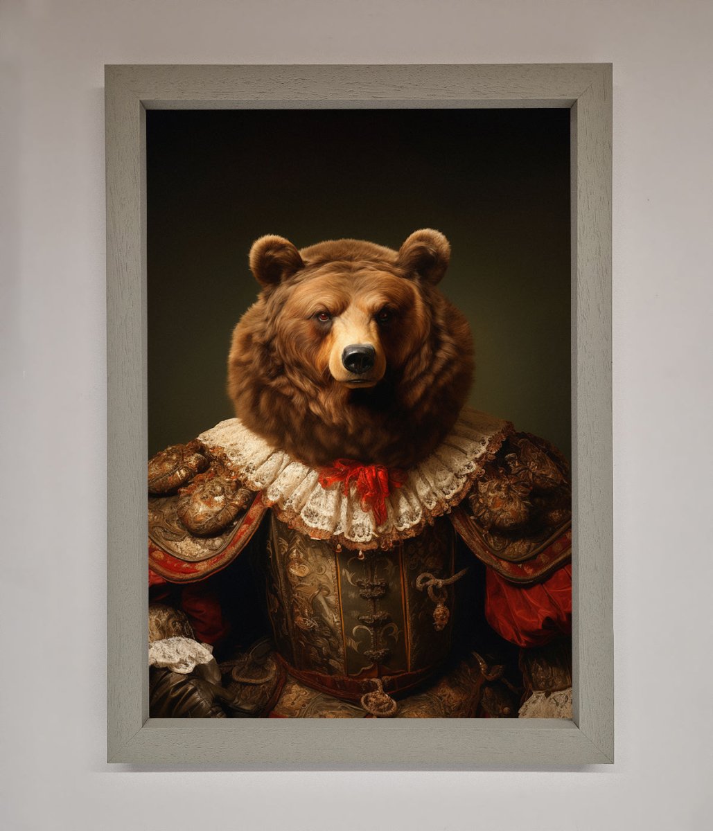 Rennaissance Bear Framed Poster-3