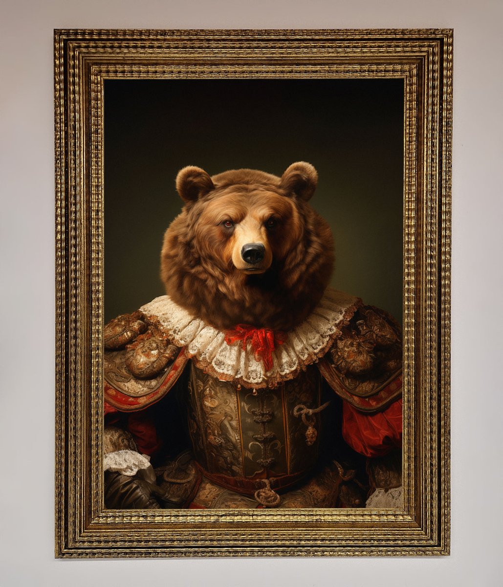 Rennaissance Bear Framed Poster-10