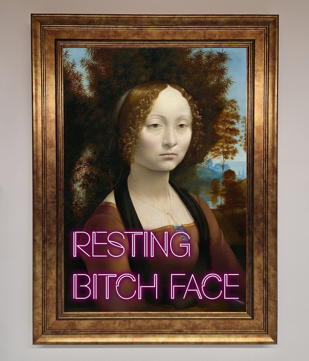 Resting Bitch Face Renaissance Framed Print-12
