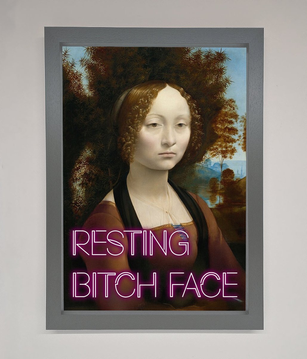 Resting Bitch Face Renaissance Framed Print-4