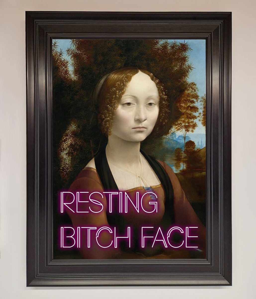 Resting Bitch Face Renaissance Framed Print-15
