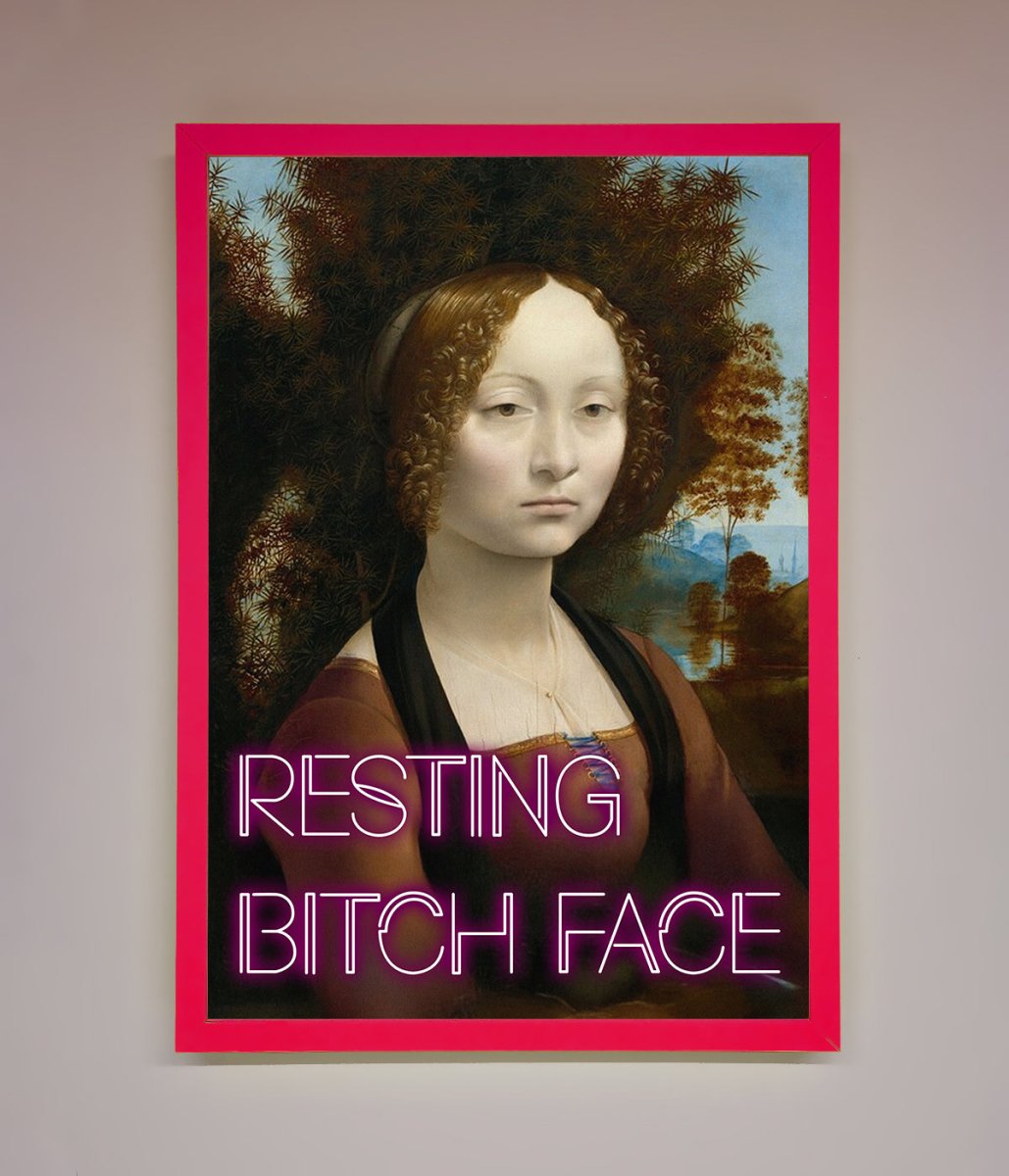 Resting Bitch Face Renaissance Framed Print-5