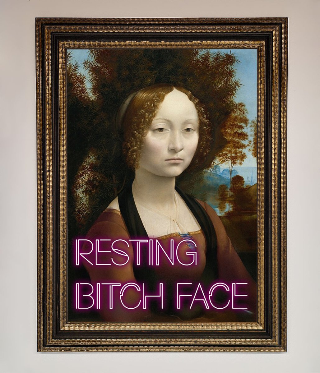 Resting Bitch Face Renaissance Framed Print-11