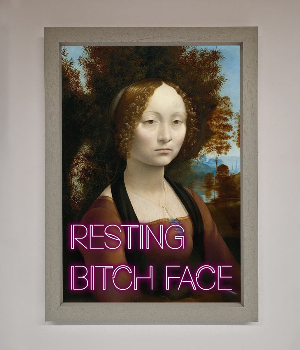 Resting Bitch Face Renaissance Framed Print-3