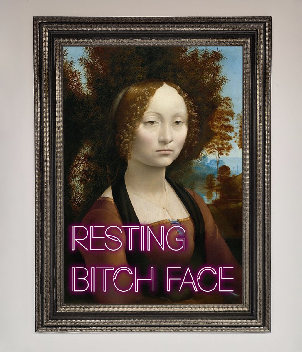 Resting Bitch Face Renaissance Framed Print-13