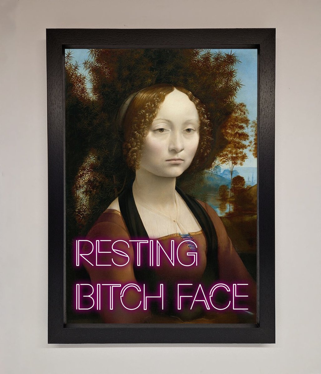 Resting Bitch Face Renaissance Framed Print-1