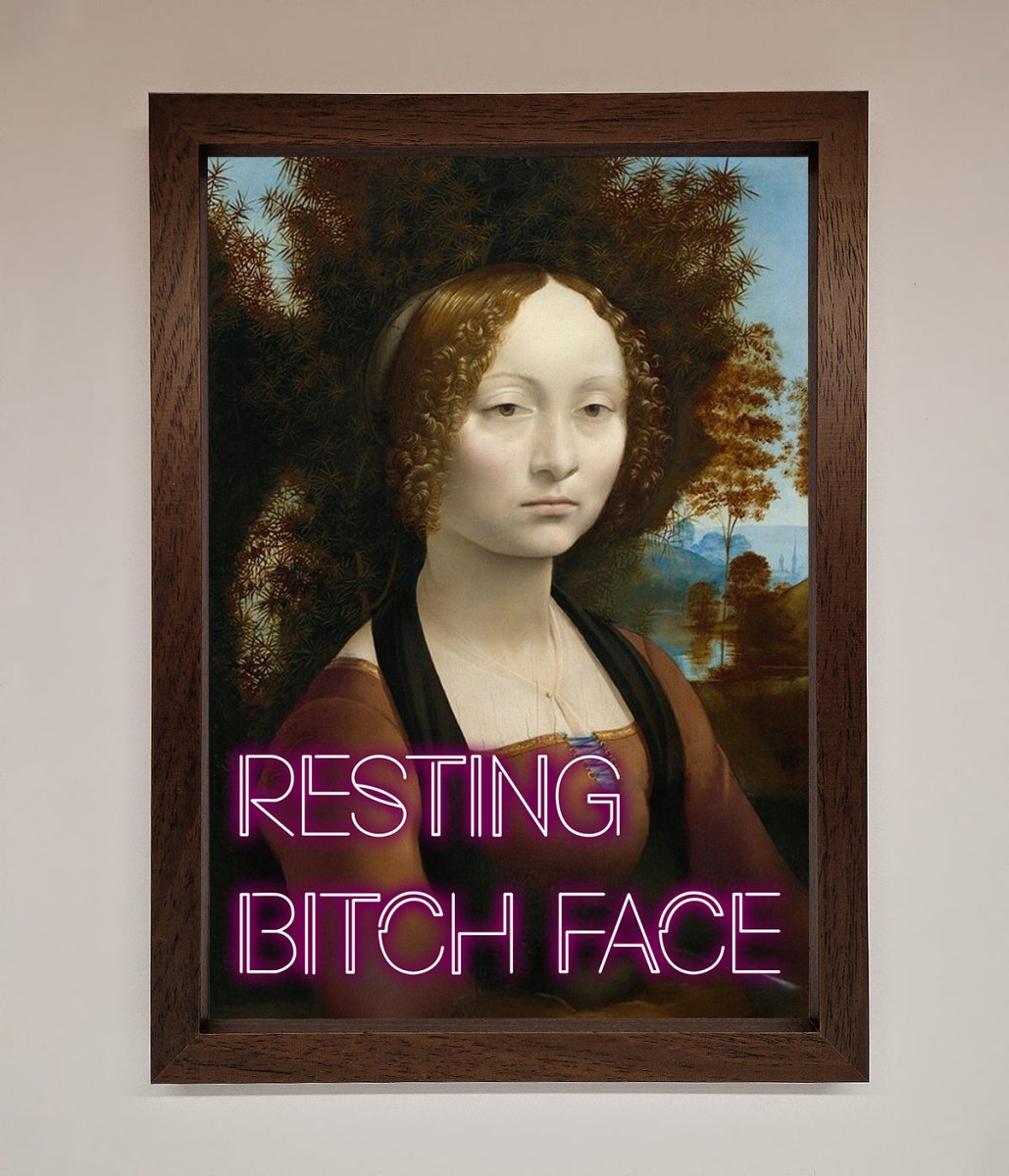 Resting Bitch Face Renaissance Framed Print-18